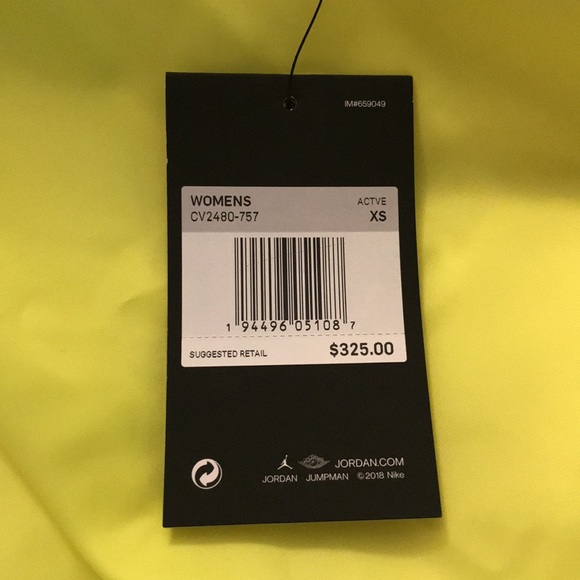 Jordan Down Filled Puffer Parka Jacket Lemon/Neon size XS NWT - Picture 13 of 16